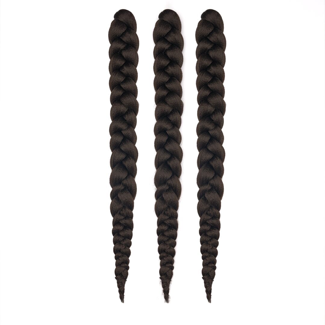 28-inch hypoallergenic braiding hair bundle pack, pre-stretched and pre-layered for easy styling, suitable for sensitive scalps.